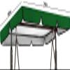 Waterproof Canopy Set for Patio Swings, Dark Green Cushion Cover, Replacement Cover for 3-Seat Swing (193 x 124.5 x 15 cm) view 2