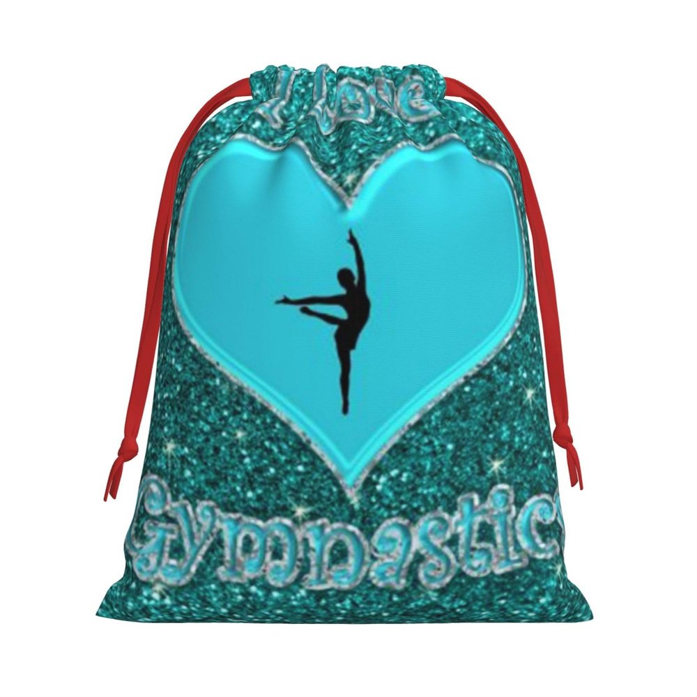 YFSGDLBN “I Love Gymnastics” Printed Drawstring Gift Bags, Christmas Decoration