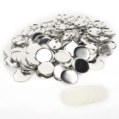 100 Sets of Blank Button-Making Parts, 1.7-Inch Round Metal Pin Badge Kit