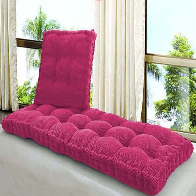 Thick Soft Cotton Bench Cushion for 2- or 3-Seater Benches, 100 x 30 cm, Rose Red