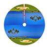 Christmas Tree Skirt for Golf Course with Pom-Pom Trim, Holiday Tree Cover for Parties and Home Decor view 2
