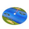 Christmas Tree Skirt for Golf Course with Pom-Pom Trim, Holiday Tree Cover for Parties and Home Decor view 4
