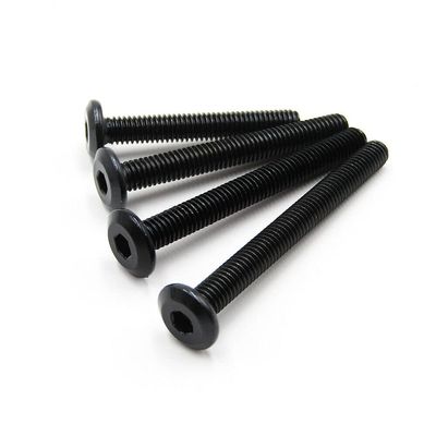 NUZBCPETR 3-Pack Black Steel Furniture Connector Screws, Hex Socket Flat Head (M4 0.7 x 10 mm)