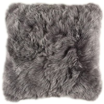 Kuhfelle Online & Nomad Lambskin Cushion Cover 50 x 50 cm, Genuine Icelandic Lambskin, Gray