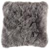 Kuhfelle Online & Nomad Lambskin Cushion Cover 50 x 50 cm, Genuine Icelandic Lambskin, Gray view 1