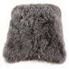 Kuhfelle Online & Nomad Lambskin Cushion Cover 50 x 50 cm, Genuine Icelandic Lambskin, Gray view 3