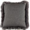 Kuhfelle Online & Nomad Lambskin Cushion Cover 50 x 50 cm, Genuine Icelandic Lambskin, Gray view 4
