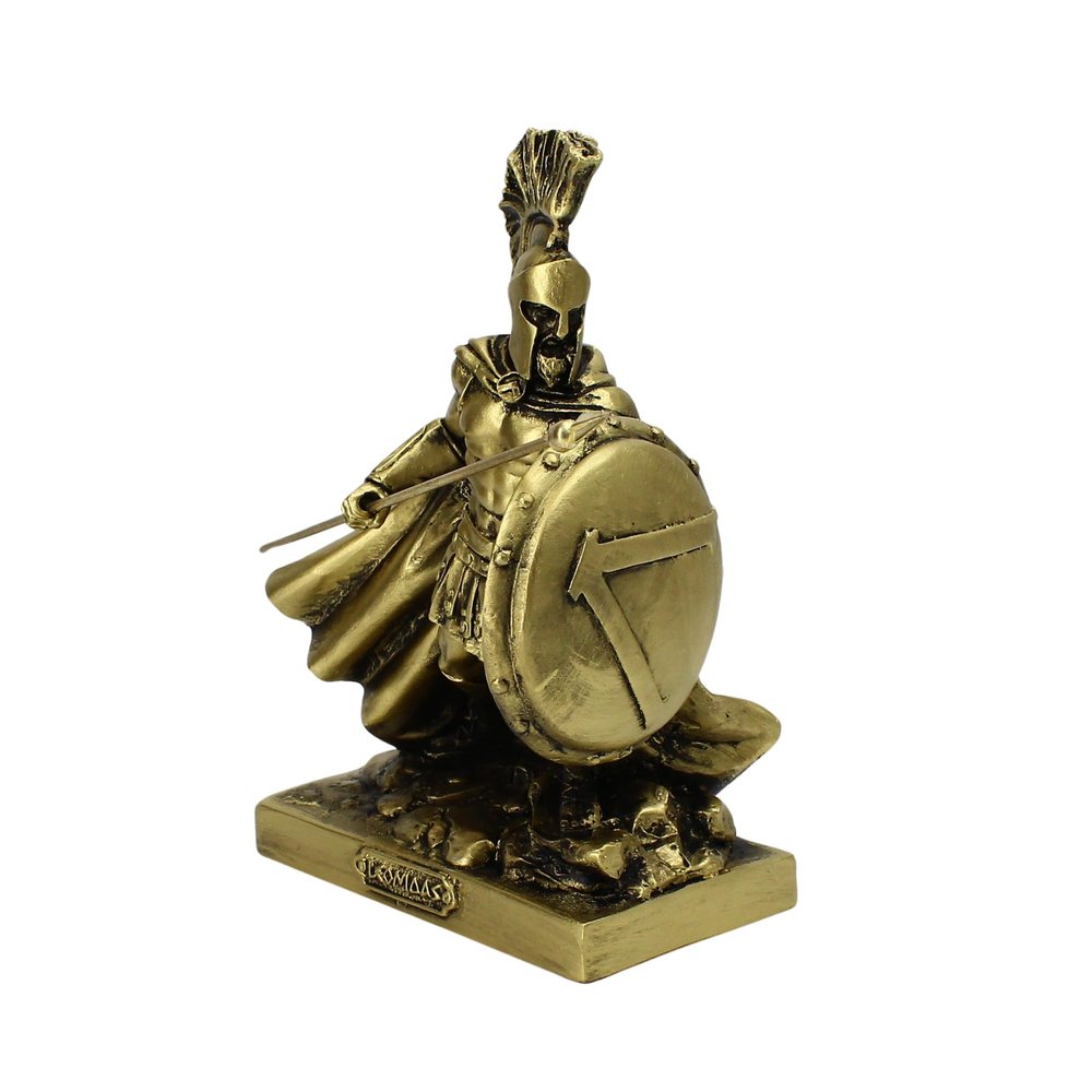 Leonidas Statue, King of Sparta, Handcrafted, 20 cm, Gold-Tone