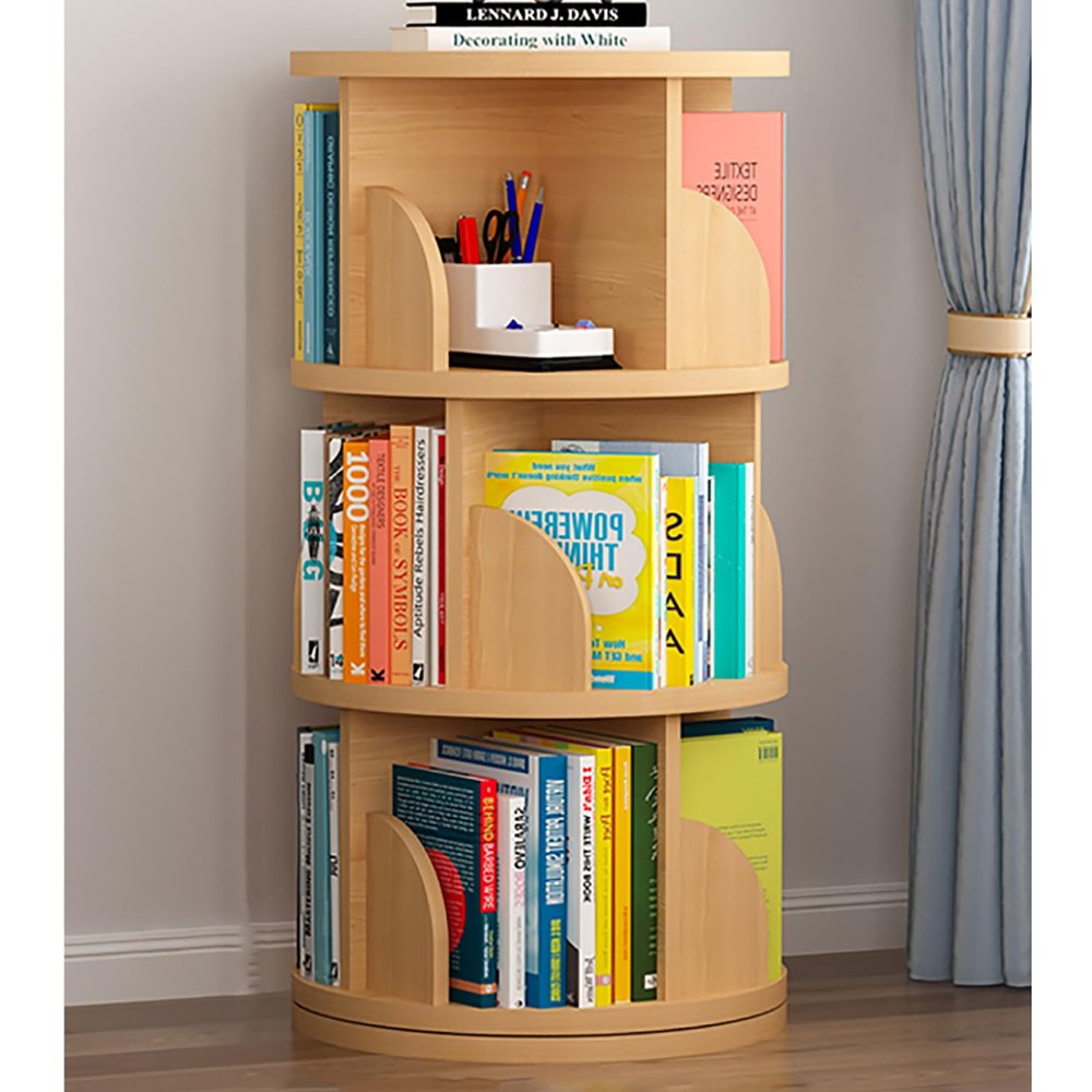 TYYCKJ 360° Rotating Bookshelf Tower, 3/4/5-Tier