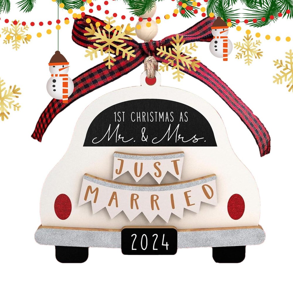 Just Married Car Ornament