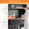Kitchen Cabinet with Microwave Stand, Drawer and Wheels, 172.7 cm High, White, 80 x 172 cm view 3