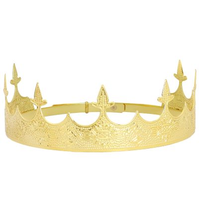 Junwapy Men's King Crown, Metal Baroque Crown with Headband
