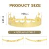 Junwapy Men's King Crown, Metal Baroque Crown with Headband view 2