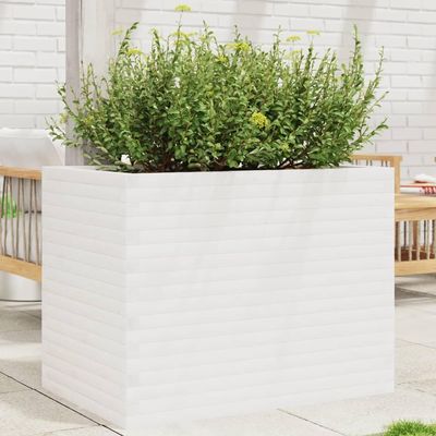 Furniture Select-Garden White Planter 90 x 60 x 68.5 cm Solid Wood Pine
