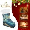 CHIFIGNO 2-Pack Christmas Stockings, Wolf Lightning Design, 18-Inch Hanging Socks view 4