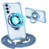 Belzsxy Magnetic Phone Lanyard Case for Samsung Galaxy A34, MagSafe Compatible, Blue view 1