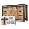 JOXLOVER Super Mini I-Shape Barn Door Hardware Kit, 4 ft Double Door view 2