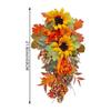 Zghhc 1-Piece Upside-Down Faux Wreath with Pumpkins, Sunflowers and Maple Leaves view 4
