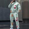 Gyaimxfu Men's Red Christmas Outfit with Hoodie and Jogger Pants view 2