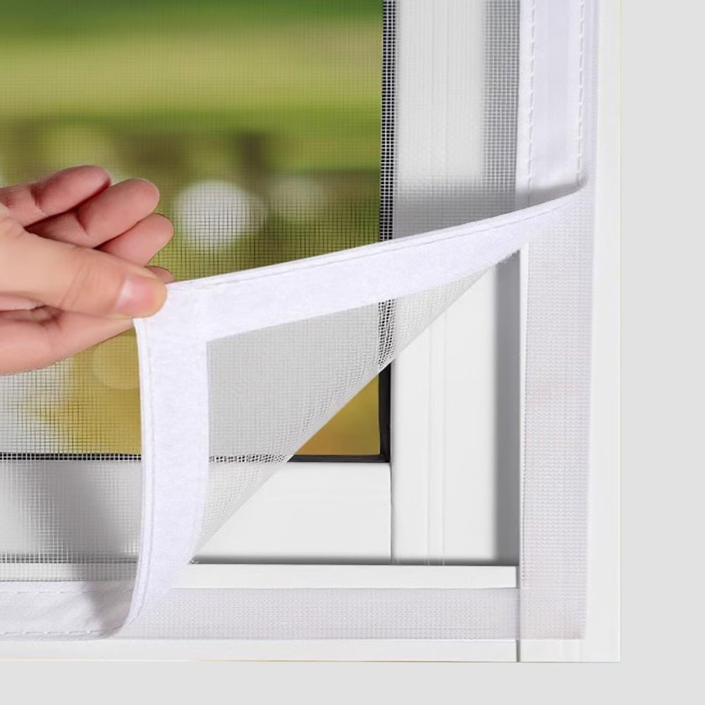 Window Insect Screen 90 x 115 cm, White, Pleated Screen with Frame