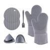 Siticoto 7-Piece Extra-Long Silicone Oven Mitt and Potholder Set view 1