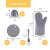 Siticoto 7-Piece Extra-Long Silicone Oven Mitt and Potholder Set view 2