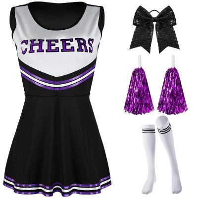 Women's Black Cheerleader Costume, Size S