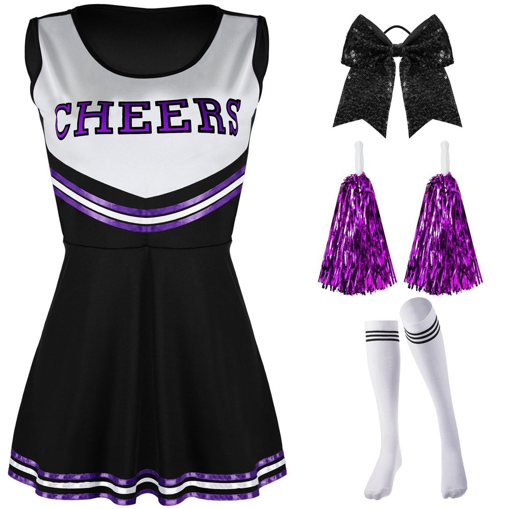 Women's Black Cheerleader Costume, Size S