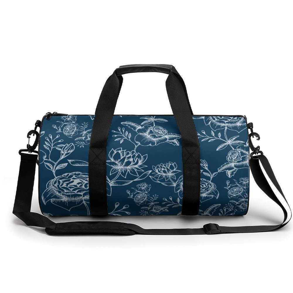 Floral Sketch Sports Duffel Bag, Travel Carry-On Bag, Swim Bag, Weekender, 45 x 23 x 23 cm