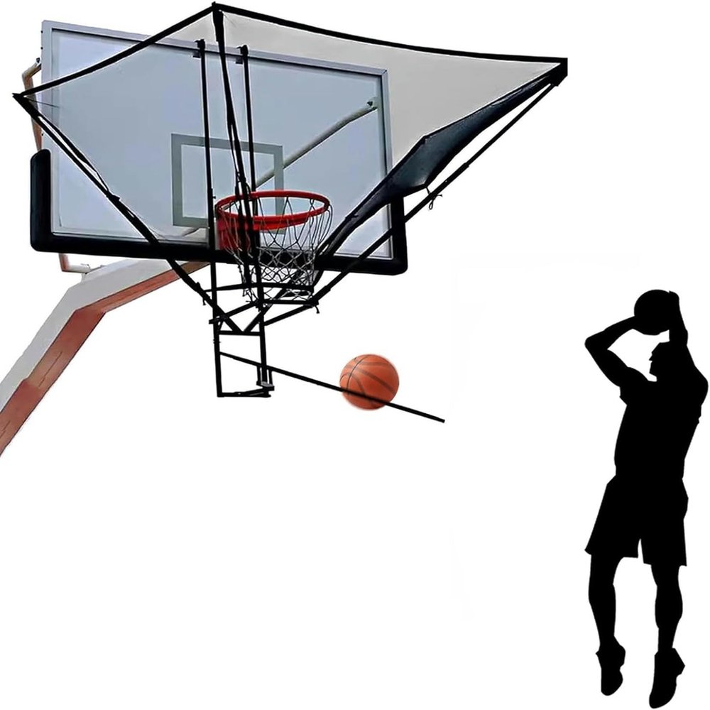 Basketball Return Net for Kids and Adults, Foldable Metal Rebounder