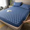 Stfery 200 x 180 cm Fitted Sheet, Polyester-Cotton, Solid Grid Texture, Navy Blue view 1