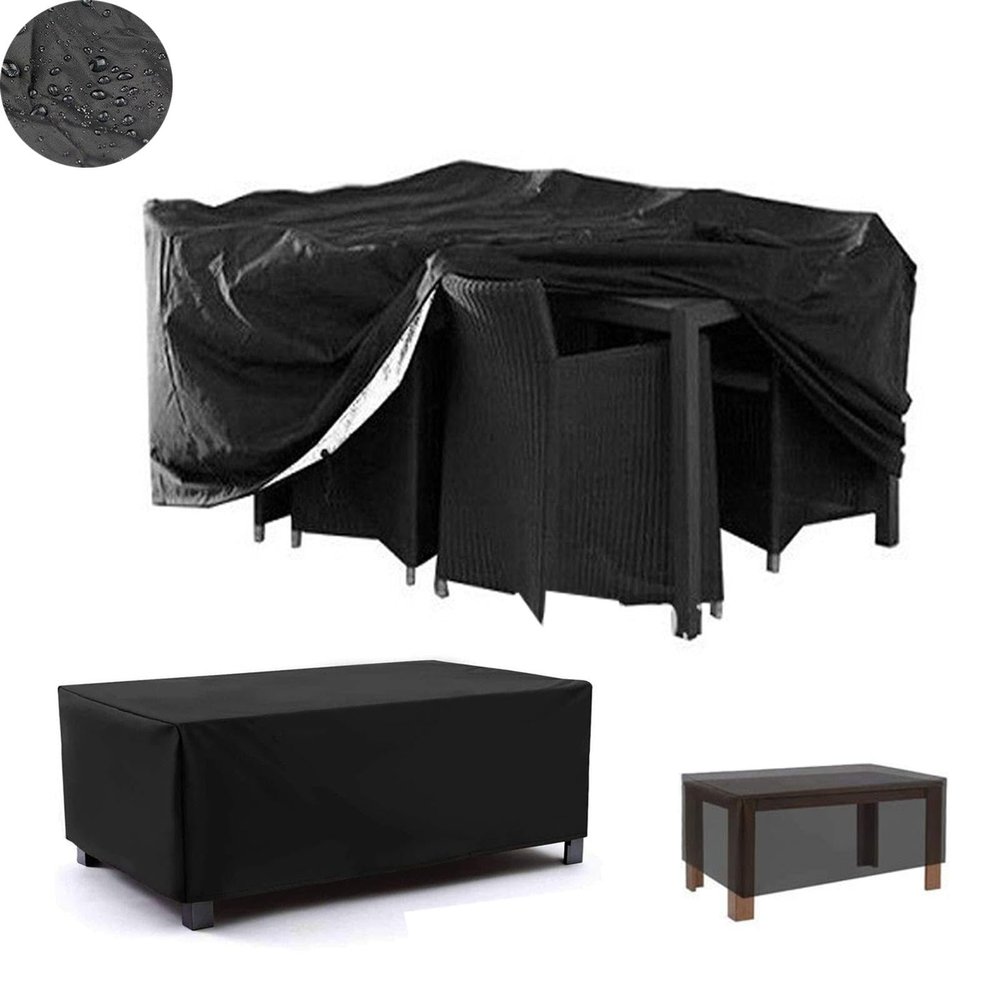 Patio Furniture Cover 120 x 85 x 85 cm, 600D Oxford Fabric, Rectangular, Black/Silver