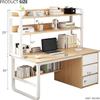 Industrial Computer Desk with Hutch, Bookshelf, and 3 Drawers view 2