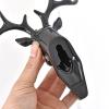 Wall Hooks, Deer Head Design, 2-Pack, Double Hooks, Gray/Black view 4