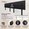 DHOME Recycled DM Wood Headboard with Horizontal Pallet-Style Legs, Hardware Included (220 cm Dual, Solid Black) view 3