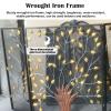 3-Panel Folding Fireplace Screen with 3D Leaf Vine Pattern, 24 in view 2