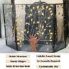 3-Panel Folding Fireplace Screen with 3D Leaf Vine Pattern, 24 in view 4