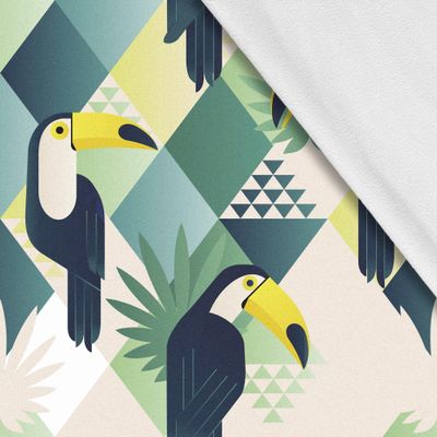 HEKO PANELS Softshell Fabric by the Meter, Toucan Birds, 1 Meter, 150 x 100 cm