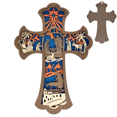 Wooden Nativity Wall Sculpture, Christmas Wall Decor