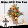 Wooden Nativity Wall Sculpture, Christmas Wall Decor view 3