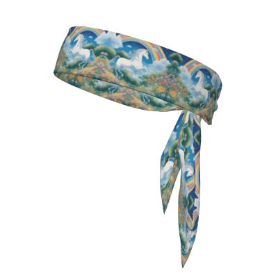 Beautiful Unicorn Sports Head Tie Bandanas - Athletic Hair Bands for Tennis and Running