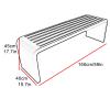 Yqyc Outdoor Garden Bench, Steel Frame, Backless, 400 kg Capacity, Gray, 150 cm/59 in view 2