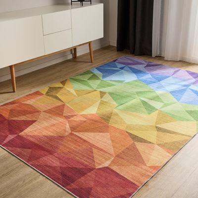 benuta Basic Washable Rug George – Multicolor, 240 x 340 cm, Synthetic Fiber, Rectangular, Abstract Style