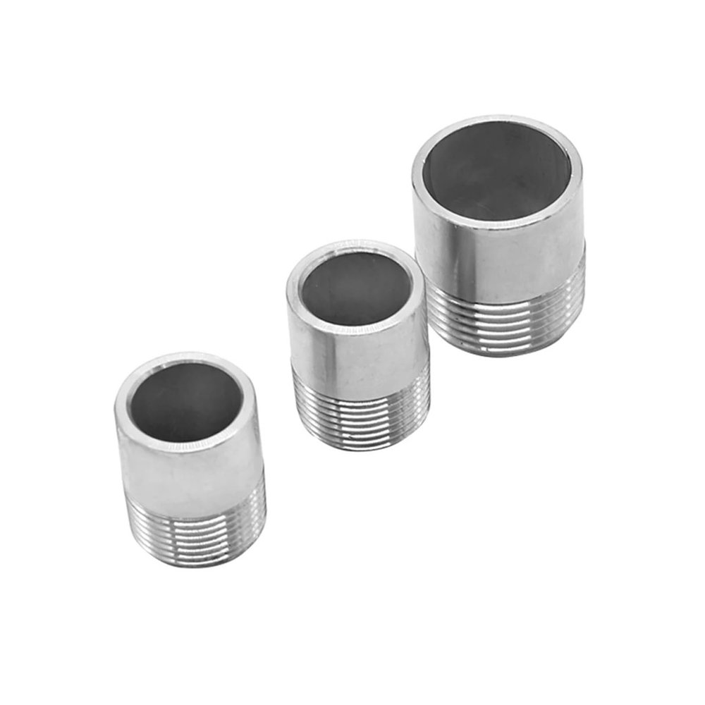 1pc 1/8", 1/4", 3/8", 1/2", 3/4", 1"–2" BSPT Male × Butt-Weld Nipple, 201/304/316 Stainless Steel Pipe Fitting Connector, Water (SS201, 2-1/2")