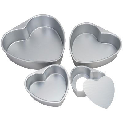 LepoHome Heart-Shaped Cake Pan Set, 15.2, 20.3 & 25.4 cm Aluminum