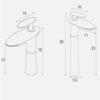 Bathroom Sink Waterfall Faucet, Gold-White Single-Handle Mixer view 3