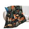 Soft Flannel Throw Blanket, Animals and Woodland, 152.4 x 203.2 cm view 1