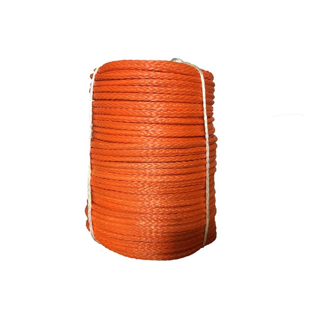 BINGNU Synthetic Winch Rope, 12 mm x 100 m, UHMWPE, Orange