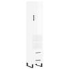 Furniture Select Highboard, High-Gloss White, 34.5 x 34 x 180 cm, Engineered Wood view 2