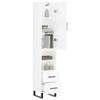 Furniture Select Highboard, High-Gloss White, 34.5 x 34 x 180 cm, Engineered Wood view 3